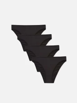 Slips|Primark Slips Mit Hohem Beinausschnitt, 4er-Pack Schwarz