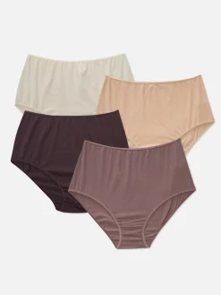 Slips|Primark Slips Mit Hohem Bund, 4er-Pack Naturfarben