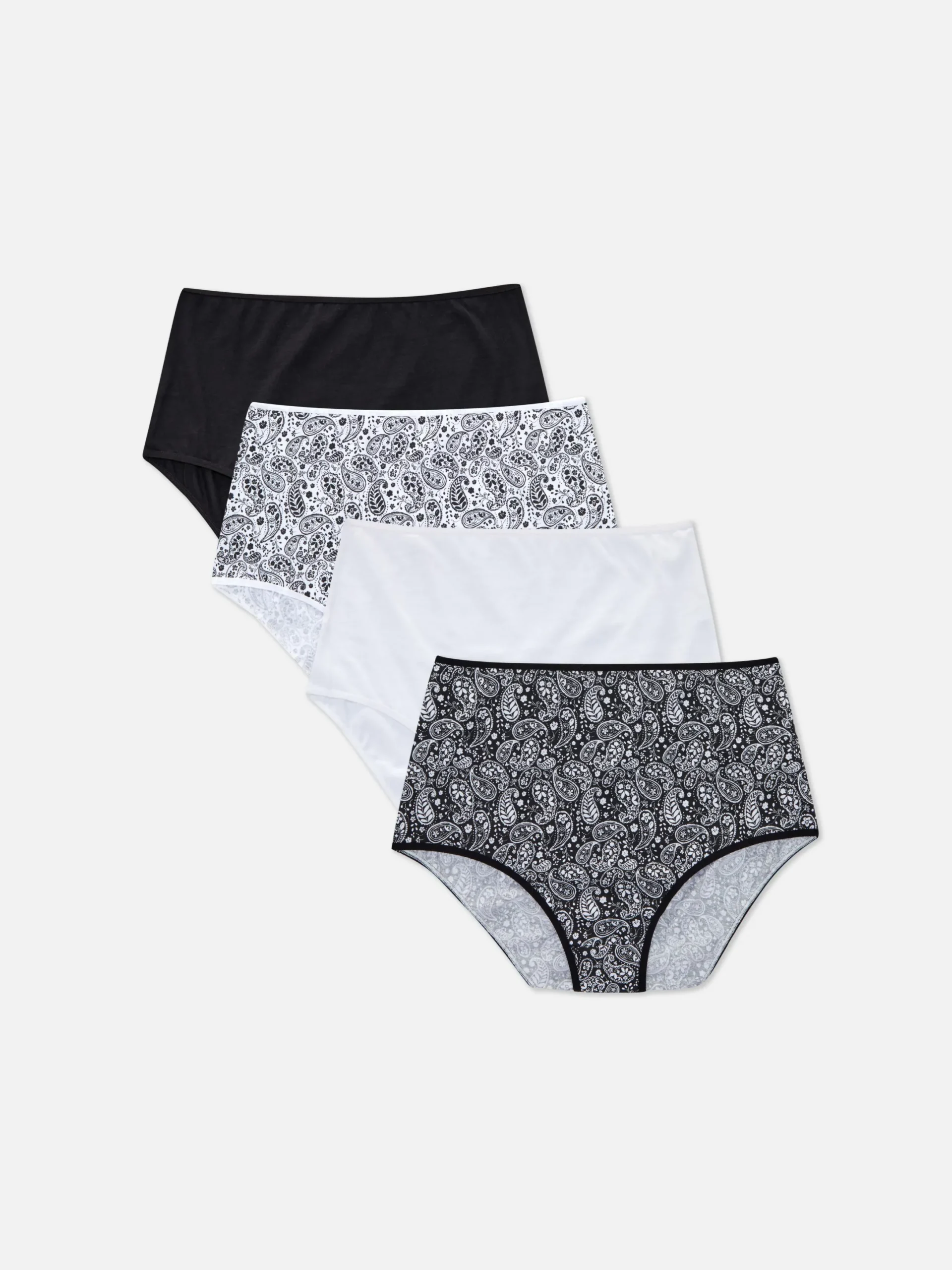 Slips|Primark Slips Mit Print, 4er-Pack Schwarz/Weiß