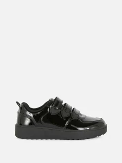 Sneakers|Primark Sneaker In Lackoptik Mit Drei Riemen Schwarz