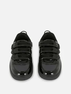 Sneakers|Primark Sneaker In Lackoptik Mit Drei Riemen Schwarz