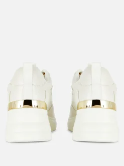 Sneakers|Primark Sneaker Mit Keilabsatz Und Metallbesatz Weiß