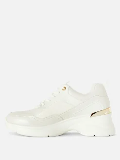 Sneakers|Primark Sneaker Mit Keilabsatz Und Metallbesatz Weiß