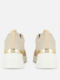 Sneakers|Primark Sneaker Mit Keilabsatz Und Metallbesatz Rosa