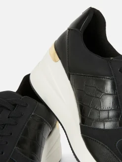Sneakers|Primark Sneaker Mit Keilabsatz Zum Schnüren Schwarz