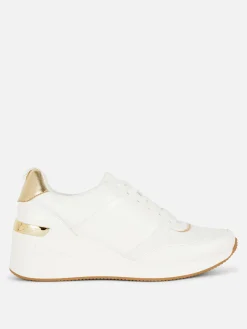 Sneakers|Primark Sneaker Mit Keilabsatz Zum Schnüren Weiß