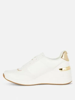Sneakers|Primark Sneaker Mit Keilabsatz Zum Schnüren Weiß