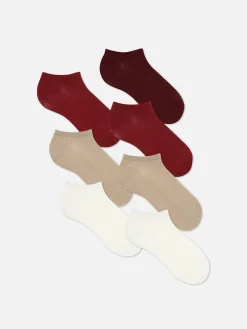 Socken|Primark Sneakersocken In Verschiedenen Farben, 7er-Pack Rot