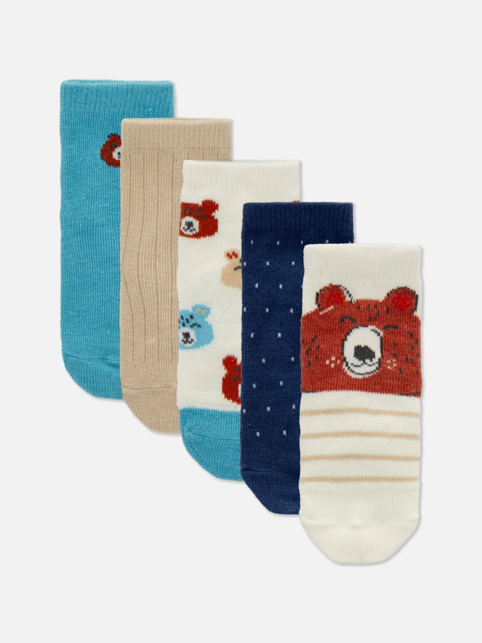Socken Und Strumpfhosen|Primark Socken Mit Bärenmotiv, 5er-Pack Blau