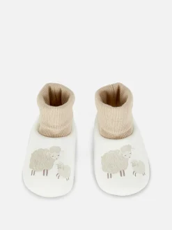 Hausschuhe|Primark Socken-Hausschuhe In Schafoptik Elfenbeinfarben