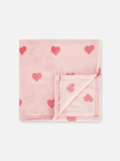 Decken Und Überwurfe|Primark Soft-Touch-Überwurf Mit Herzmuster Rosa