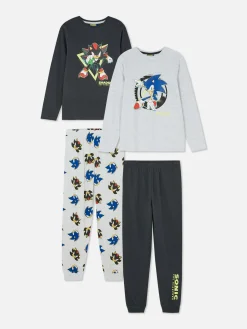 Schlafanzüge Und Nachtwäsche|Primark „Sonic The Hedgehog & Shadow“ Schlafanzug, 2er-Pack Schwarz