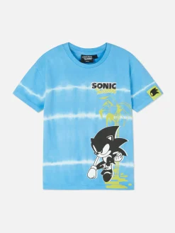 Tops Und T-Shirts|Primark „Sonic The Hedgehog“ T-Shirt In Batikoptik Blau