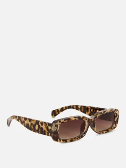 Sonnenbrillen|Primark Sonnenbrille Mit Rechteckigem Rahmen In Leopardenoptik Dunkelbraun