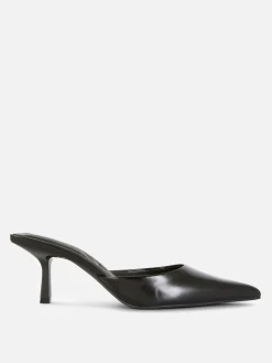 Gothic-Kleidung|Heels|Primark Spitze Mules Mit Kitten Heels Schwarz
