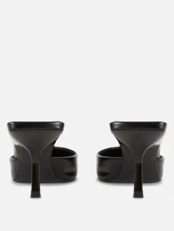 Gothic-Kleidung|Heels|Primark Spitze Mules Mit Kitten Heels Schwarz