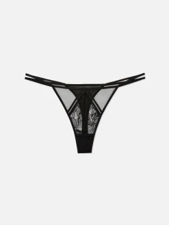 Slips|Primark Spitzentanga Mit Zwei Trägern Schwarz