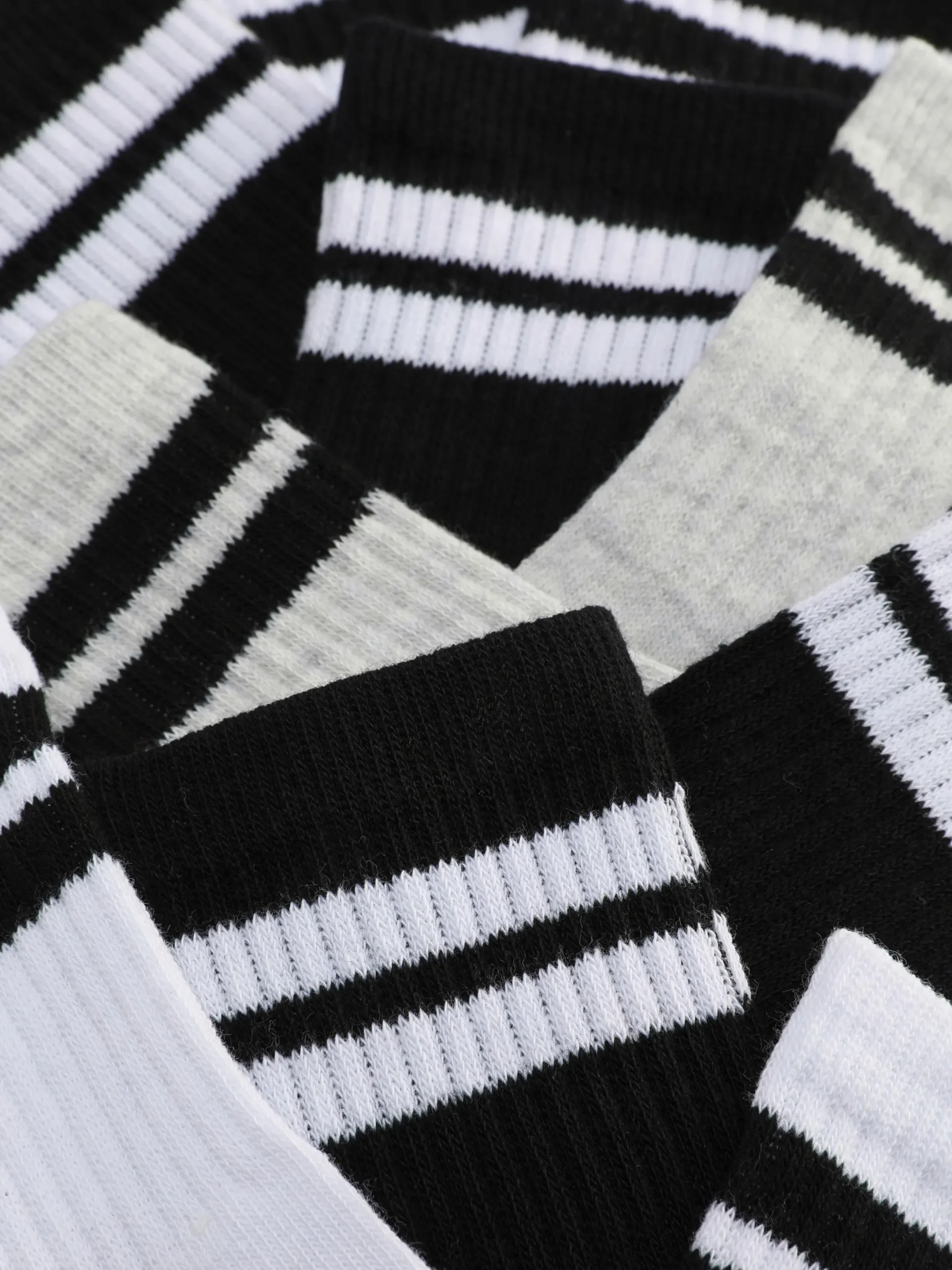 Socken|Primark Sportliche Crew-Söckchen Mit Streifen, 5er-Pack Schwarz