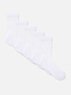 Socken|Sportbekleidung|Primark Sportliche Crew-Socken, 5er-Pack Weiß