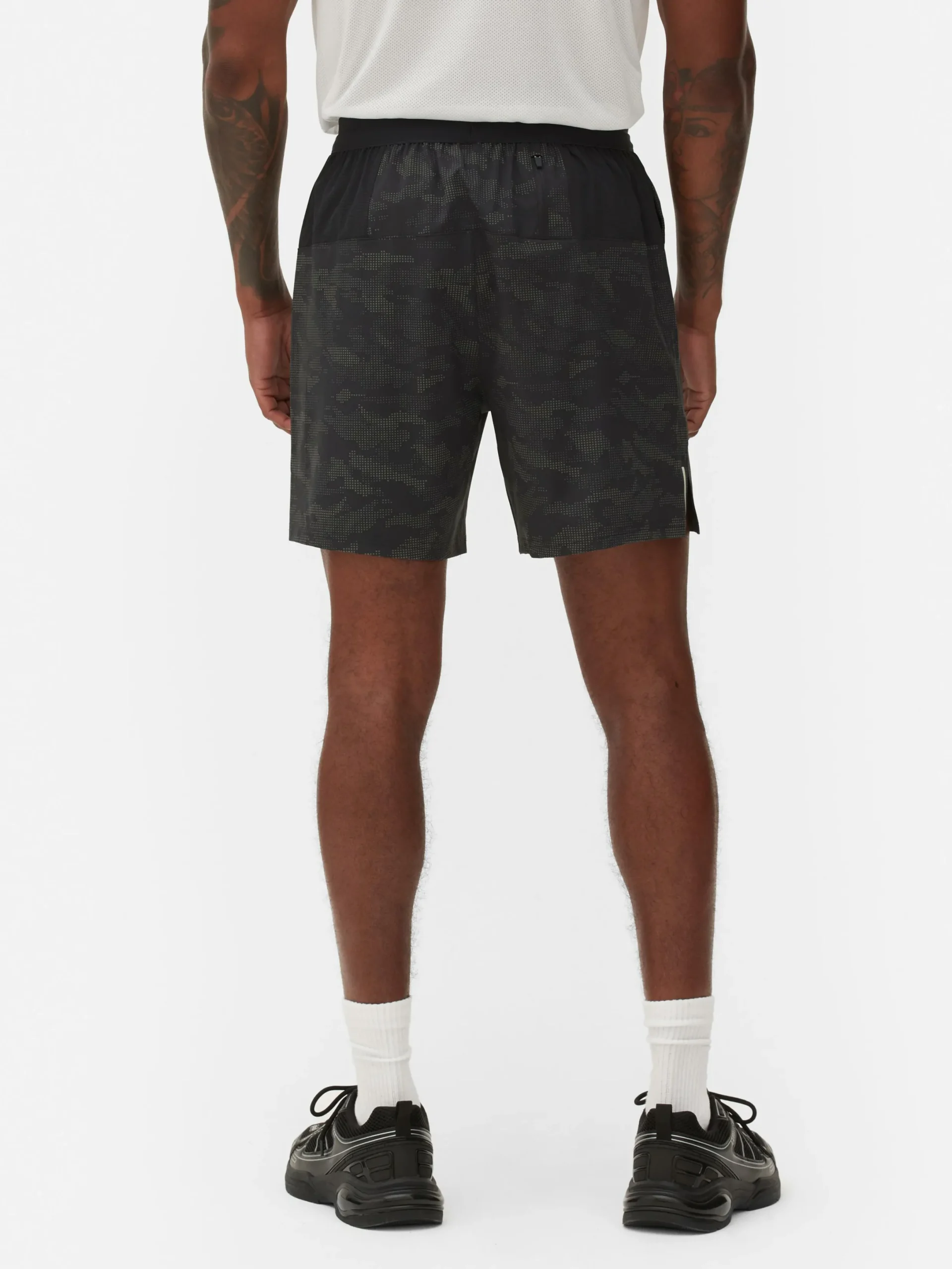 Shorts|Sportbekleidung|Primark Sportshorts Mit Reflektierendem Muster Anthrazitfarben