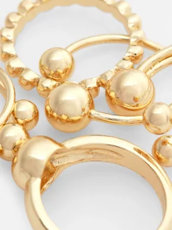 Schmuck|Primark Stapelbare Kugelringe, 5er-Pack Gelb