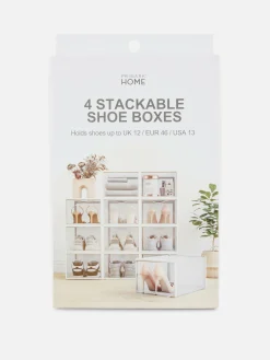 Aufbewahrungsboxen Und Körbe|Primark Stapelbare Schuhboxen, 4er-Pack Transparent