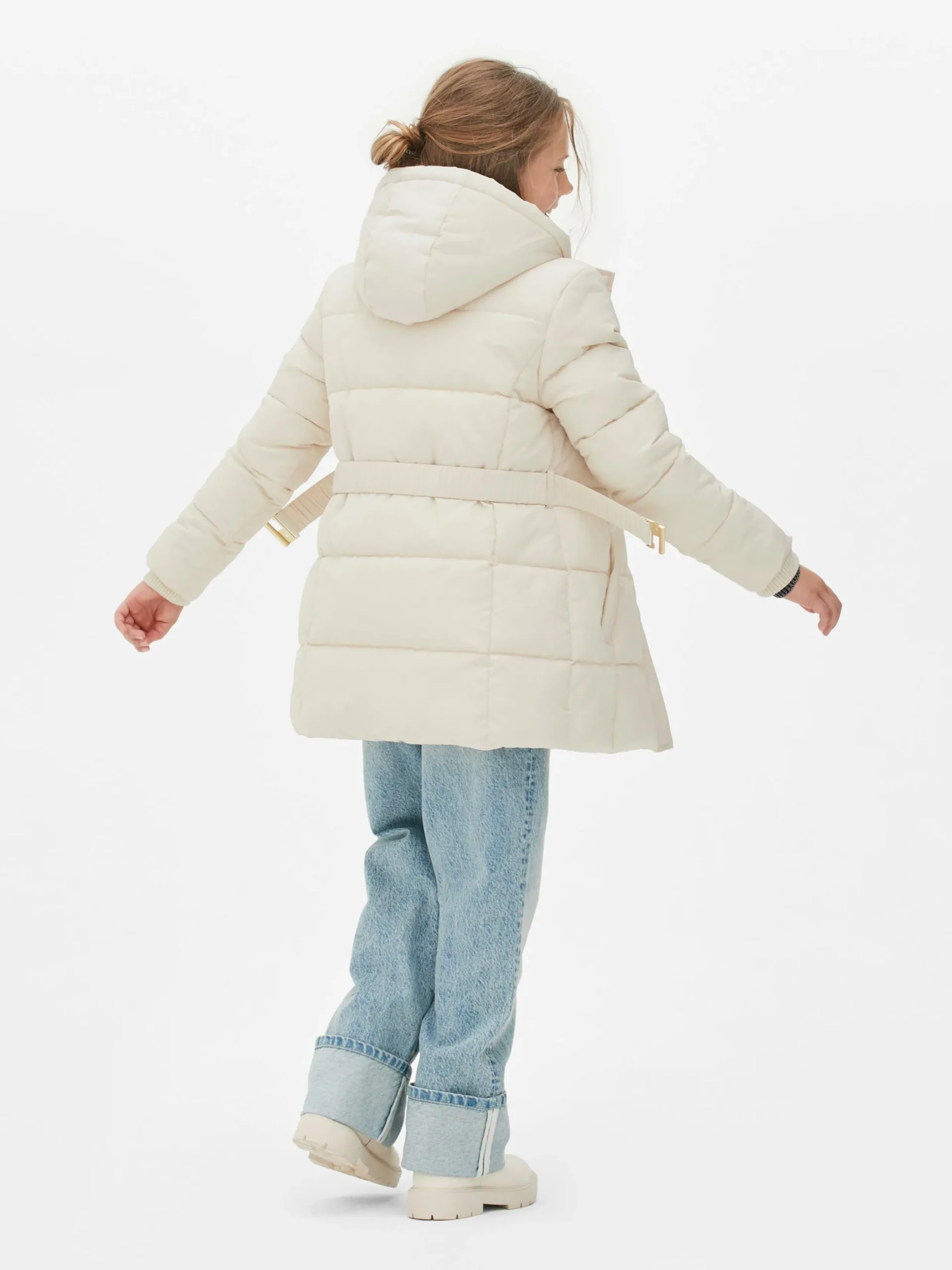 Jacken Und Mäntel|Primark Steppjacke Mit Gürtel Elfenbeinfarben