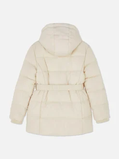 Jacken Und Mäntel|Primark Steppjacke Mit Gürtel Elfenbeinfarben