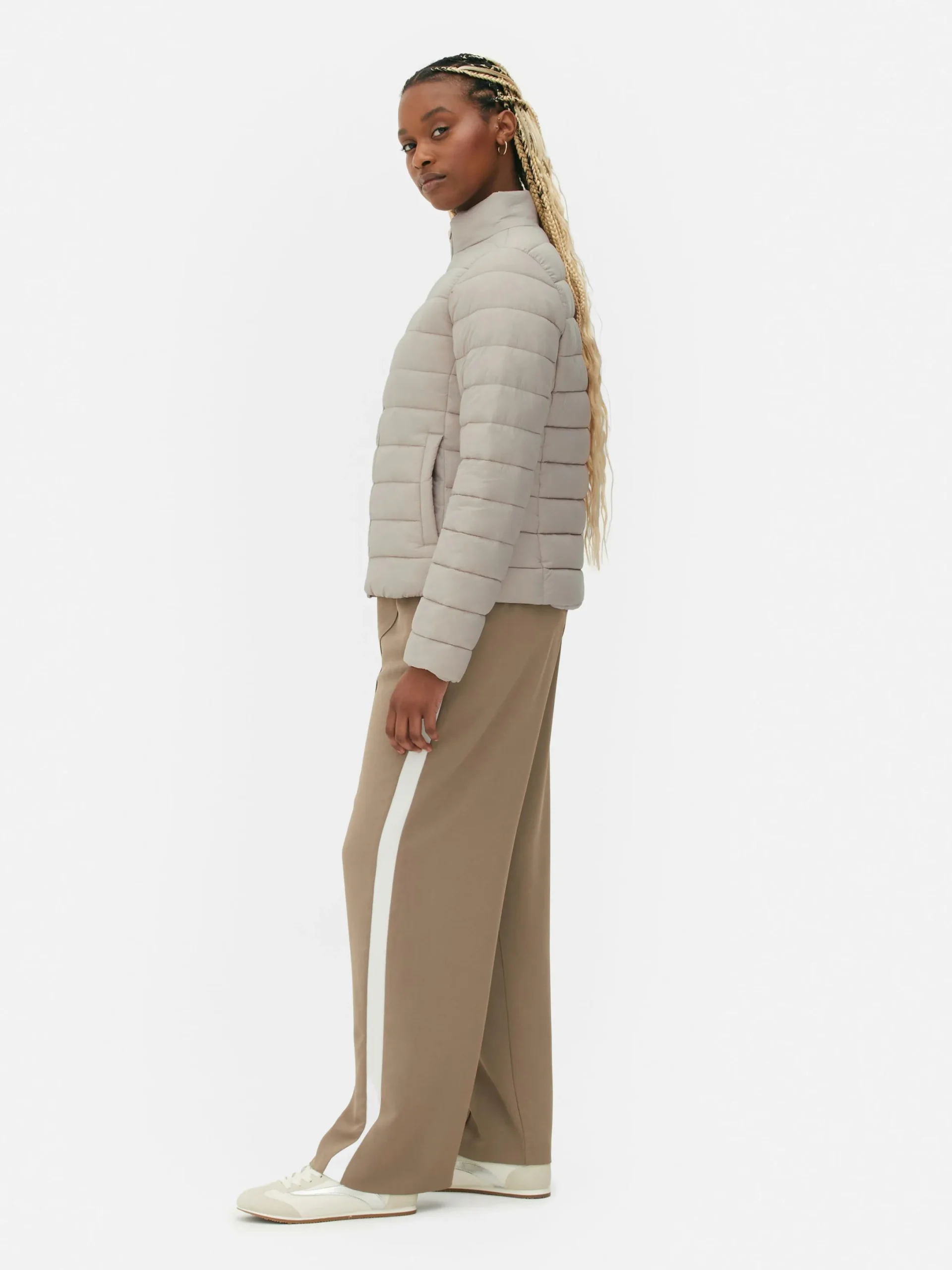 Jacken Und Mäntel|Primark Steppjacke Mit Trichterkragen Naturfarben