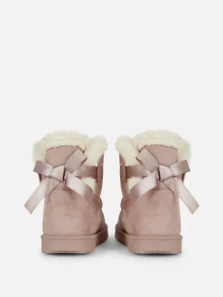 Stiefel Und Gummistiefel|Primark Stiefel Mit Plüschfutter Und Schleife Hinten Rosa