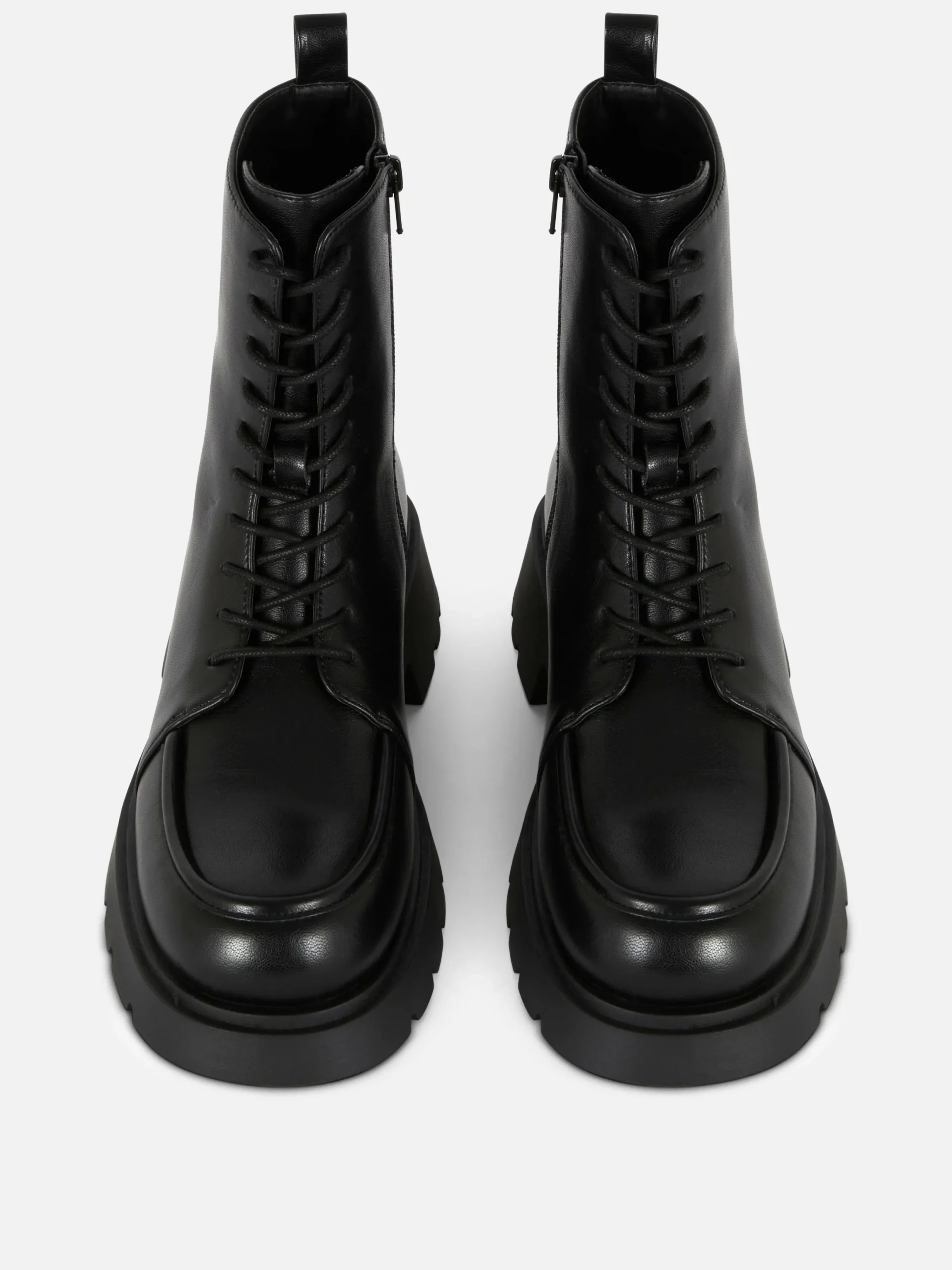 Stiefel|Primark Stiefeletten Mit Apron Toe Und Schnürung Schwarz