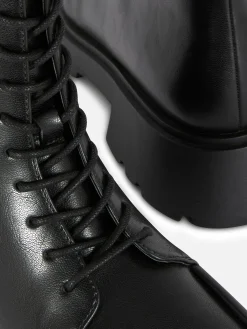 Stiefel|Primark Stiefeletten Mit Apron Toe Und Schnürung Schwarz
