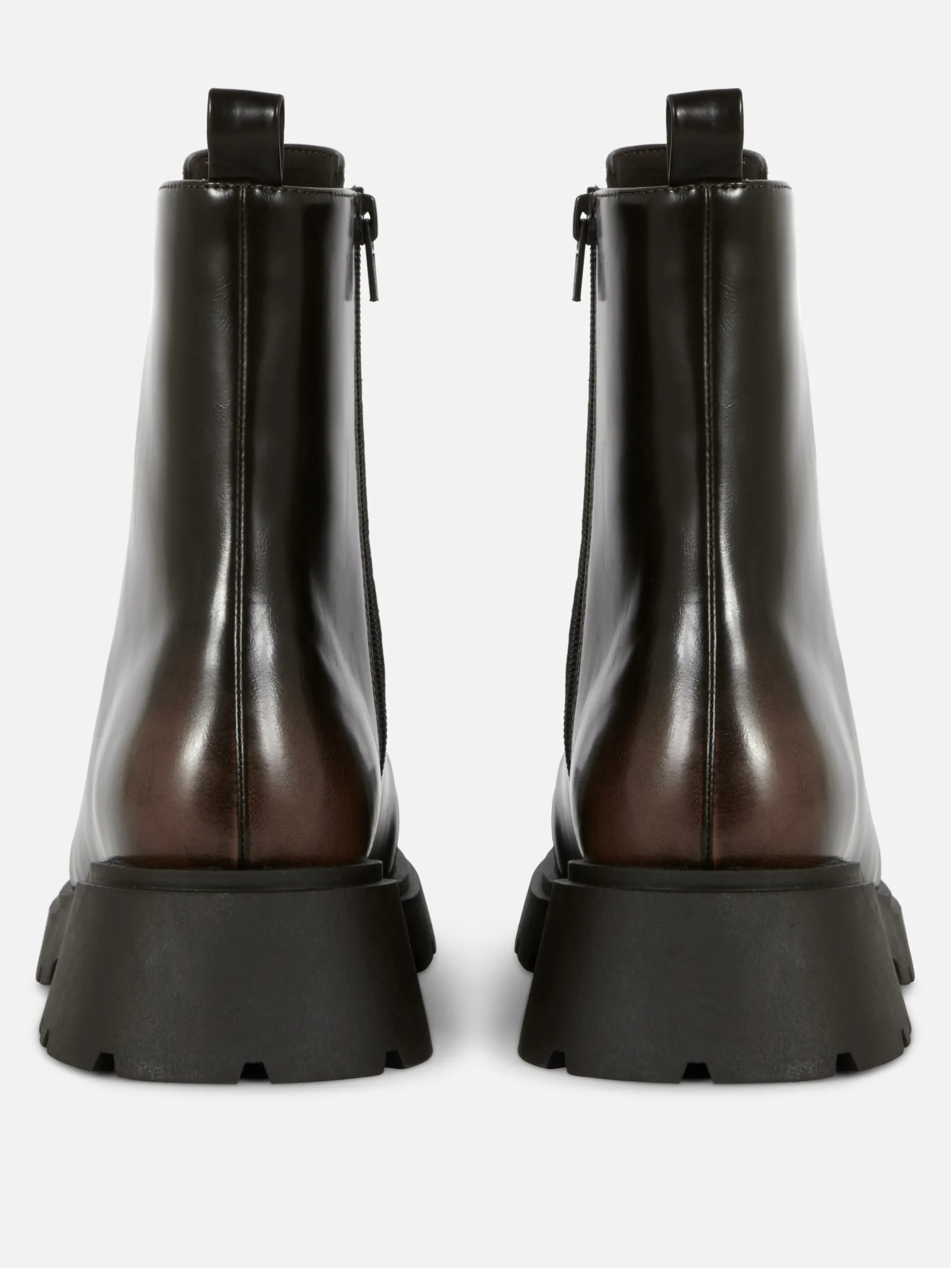 Stiefel|Primark Stiefeletten Mit Apron Toe Und Schnürung Schokoladenbraun