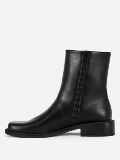 Stiefel|Primark Stiefeletten Mit Eckiger Zehenpartie Schwarz