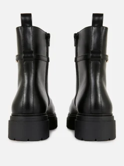 Stiefel|Primark Stiefeletten Mit Schnallendetail Schwarz