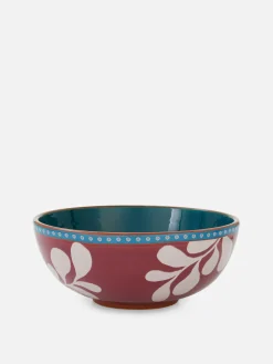 Teller, Schüsseln Und Platten|Geschirr|Primark Stilisierte Müslischale Mit Blumenmuster Burgunderrot