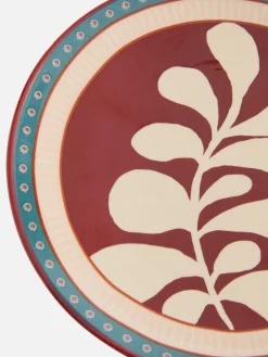 Teller, Schüsseln Und Platten|Primark Stilisierter Beilagenteller Mit Blumenmuster Burgunderrot