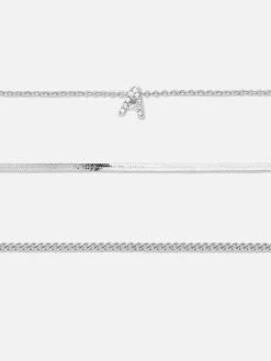 Schmuck|Primark Strassarmbänder Mit Initiale, 3er-Pack Weiß