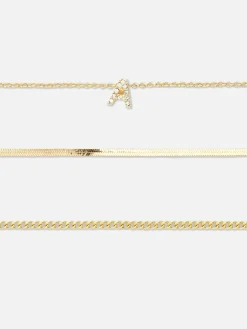 Schmuck|Primark Strassarmbänder Mit Initiale, 3er-Pack Gelb