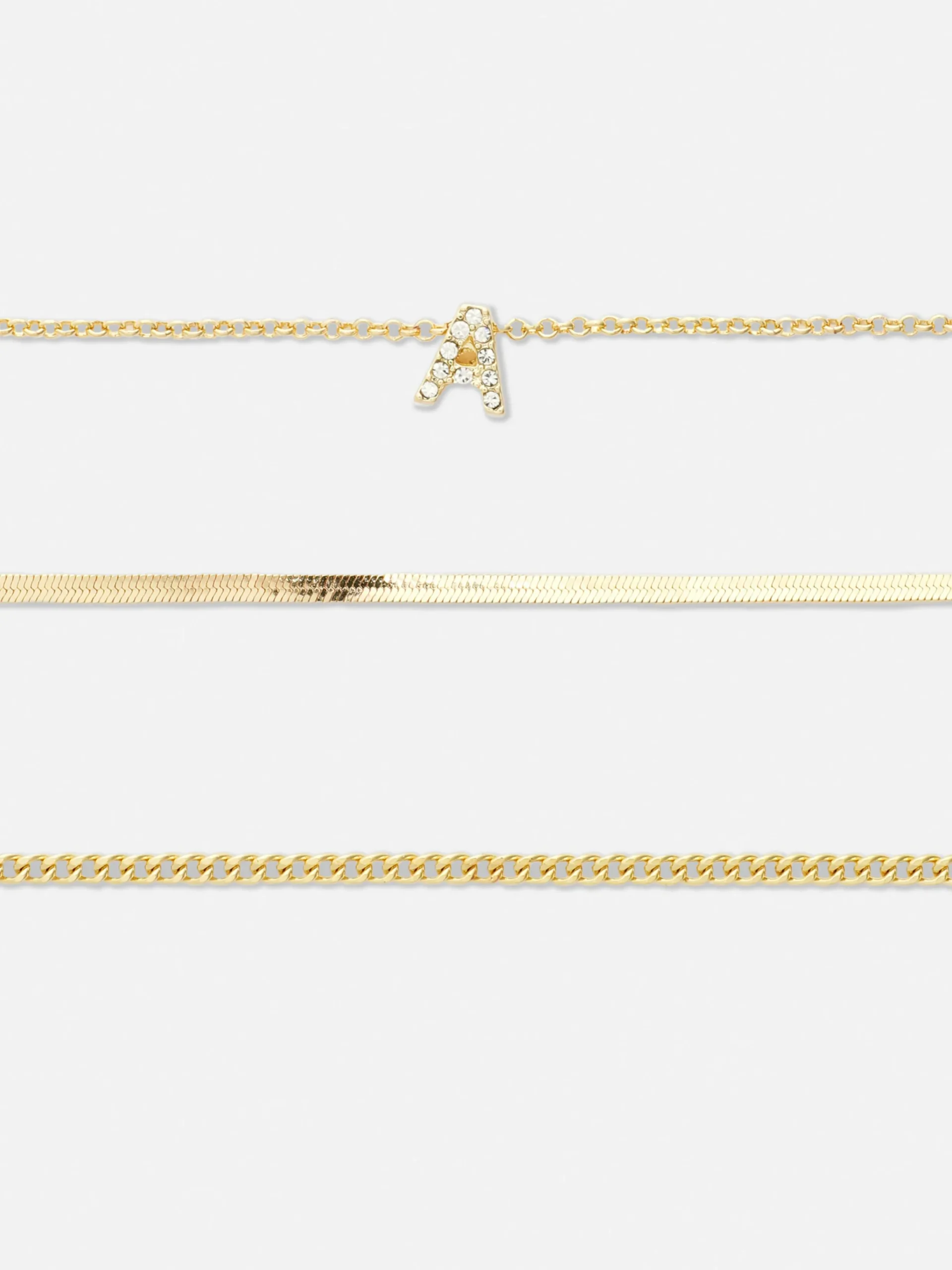 Schmuck|Primark Strassarmbänder Mit Initiale, 3er-Pack Gelb