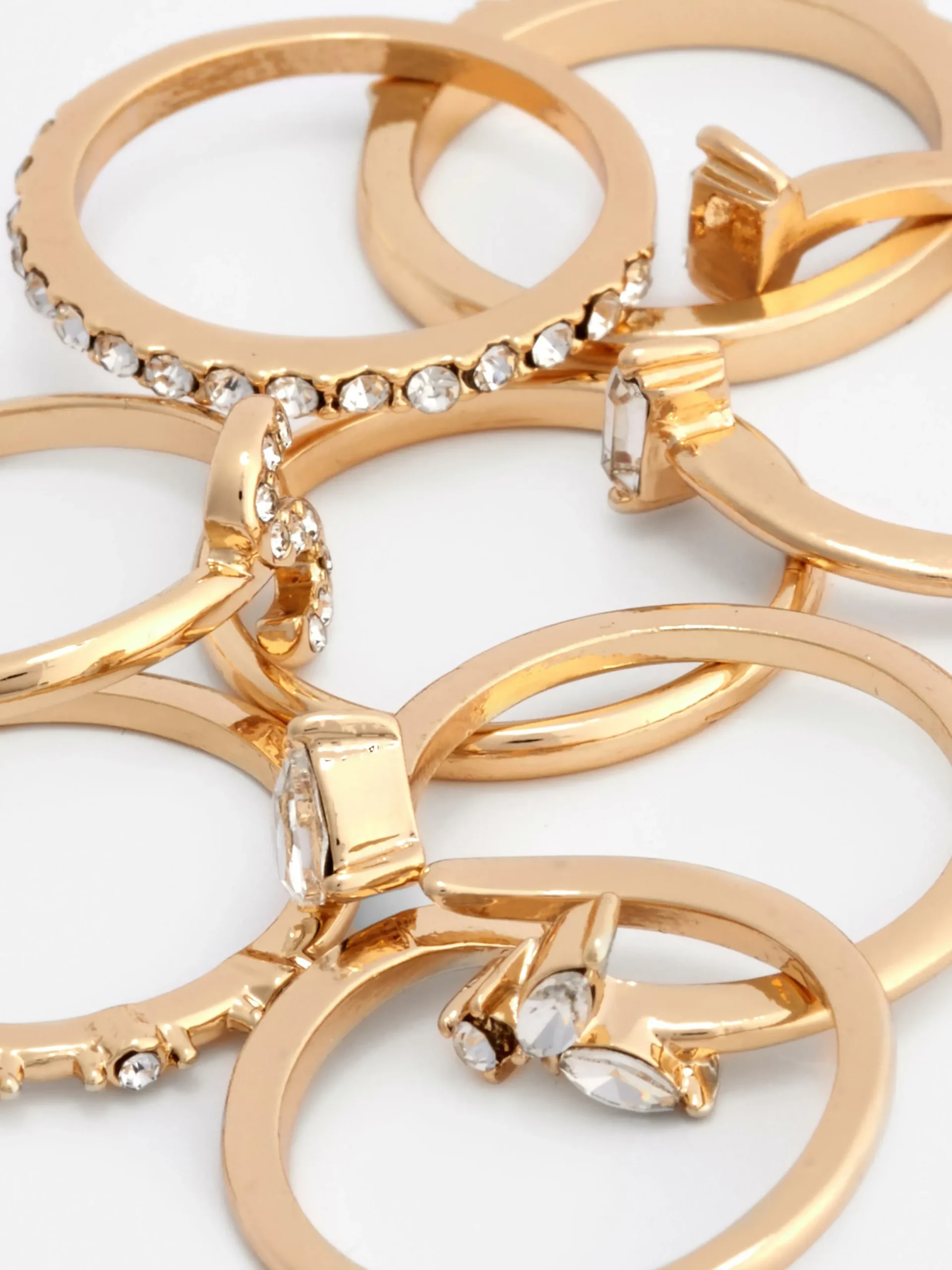 Schmuck|Primark Strassringe Mit Initiale, 8er-Pack Gelb