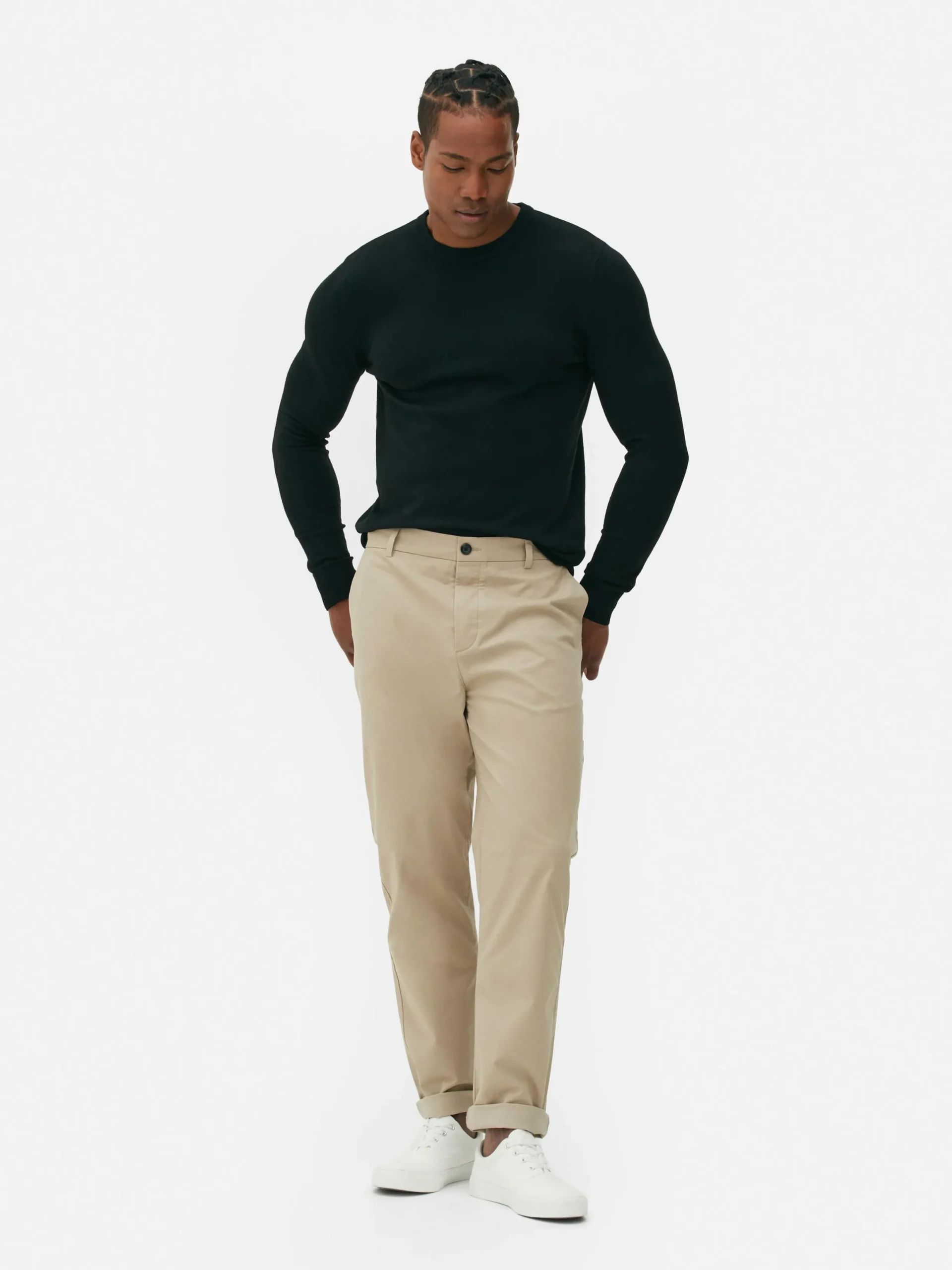 Hosen|Primark Stretch-Chinohose Mit Geradem Bein Steinfarben