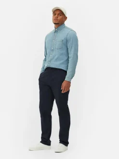 Hosen|Primark Stretch-Chinohose Mit Geradem Bein Marineblau