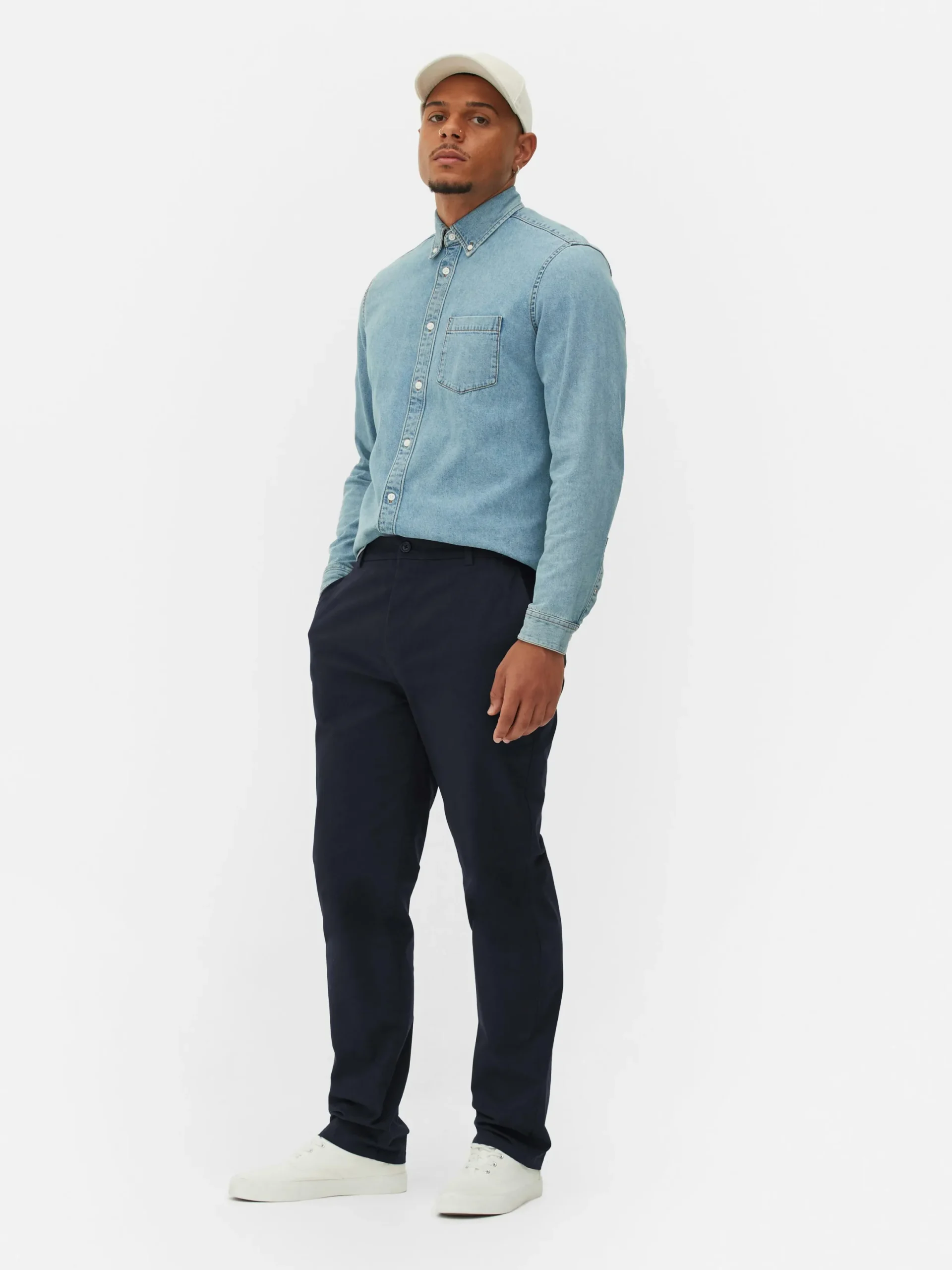 Hosen|Primark Stretch-Chinohose Mit Geradem Bein Marineblau