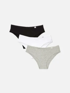 Slips|Primark Stretch-Hipster, 3er-Pack Schwarz/Weiß