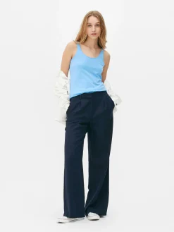 Tops Und T-Shirts|Primark Stretch-Tanktop Mit U-Ausschnitt Blau