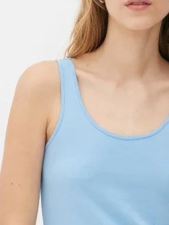 Tops Und T-Shirts|Primark Stretch-Tanktop Mit U-Ausschnitt Blau