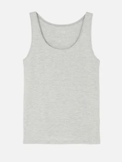 Tops Und T-Shirts|Primark Stretch-Tanktop Mit U-Ausschnitt Grau meliert