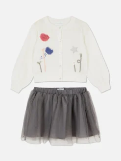 Sets Und Outfits|Primark Strickcardigan Und Tutu Im Set Cremefarben