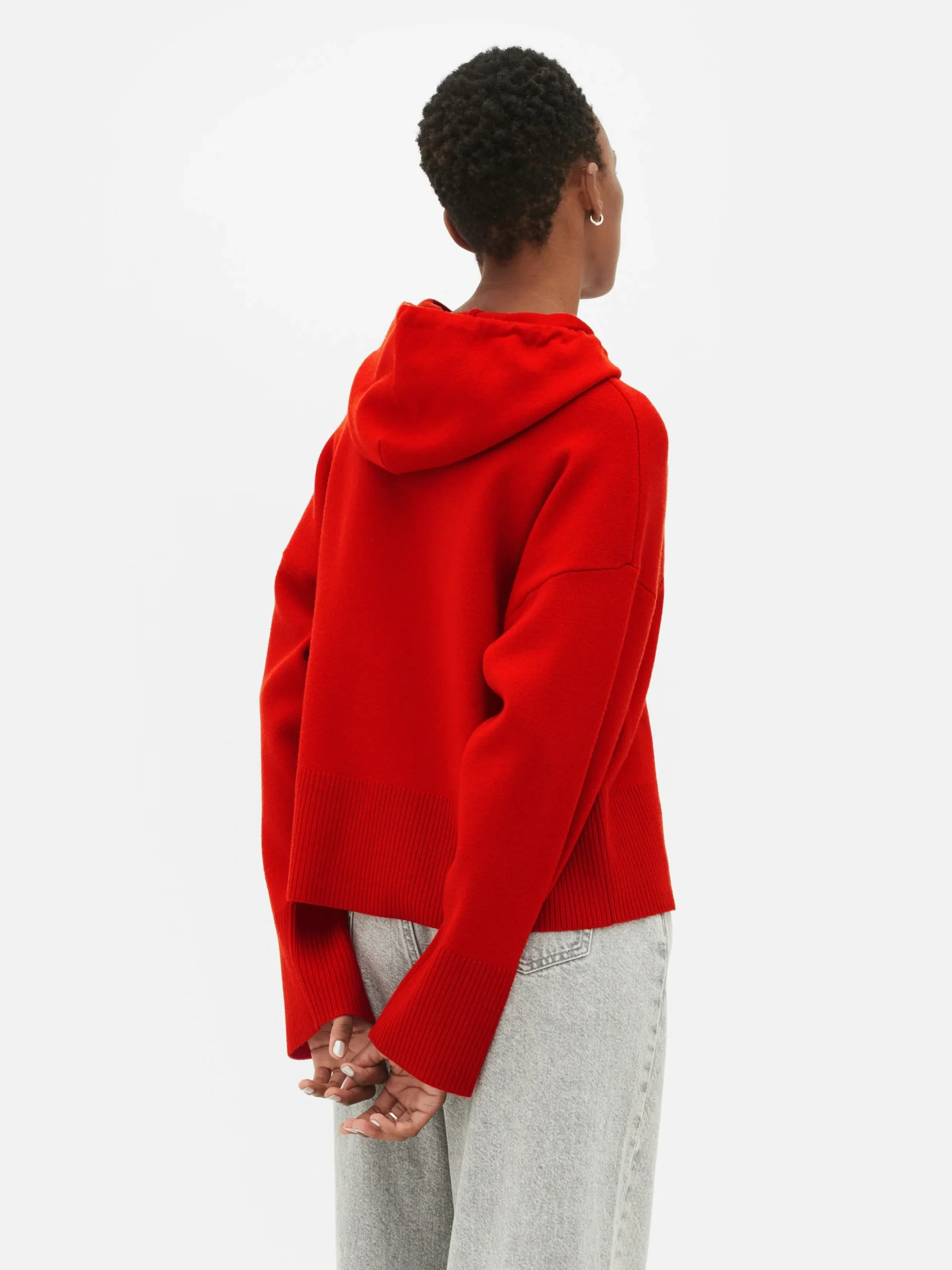 Hoodies Und Sweatshirts|Pullover Und Cardigans|Primark Strick-Hoodie Mit Slogan Rot